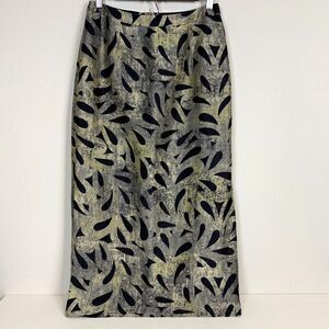 Sigrid Olsen Linen Silk Printed Maxi Pencil Skirt Side Slit 4